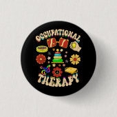 Groovy Occupational Therapy Ot Month Button (Vorderseite)