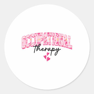 Groovy Occupational Therapy Pink Heart Happy Valen Runder Aufkleber