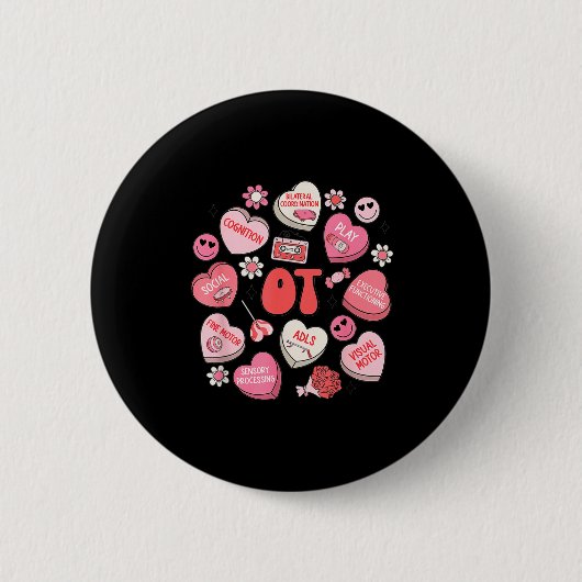 Groovy Occupational Therapy Valentine Ot Conversat Button (Vorderseite)
