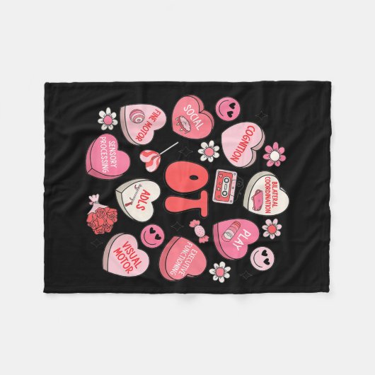 Groovy Occupational Therapy Valentine Ot Conversat Fleecedecke (Vorderseite (Horizontal))