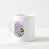 Groovy Octopus Tasse | Hippie Retro farbiges Gesch (Vorderseite Links)