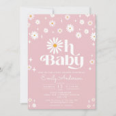 Groovy Oh Baby Daisy Baby Shower Einladung (Vorderseite)