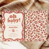 Groovy Oh Baby Shower | Retro 70s Terracotta  Einladung