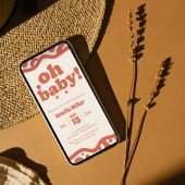 Groovy Oh Baby Shower | Retro 70s Terracotta  Einladung