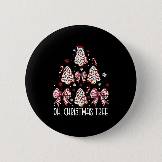 Groovy Oh Christmas Tree Cakes Debbie Becky Jen Ca Button (Vorderseite)