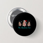 Groovy Oh Christmas Tree Cakes Debbie Becky Jen Ca Button (Vorne & Hinten)