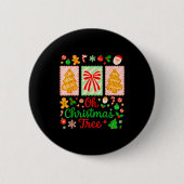 Groovy Oh Christmas Tree Cakes Debbie Becky Jen Ca Button (Vorderseite)