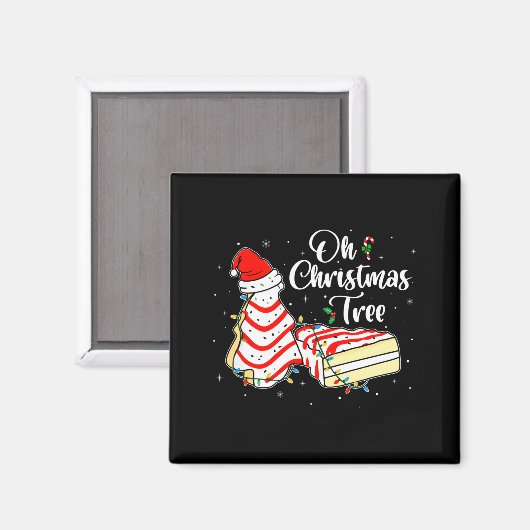 Groovy Oh Christmas Tree Cakes Debbie Becky Jen Ca Magnet (Vorderseite/Rückseite)
