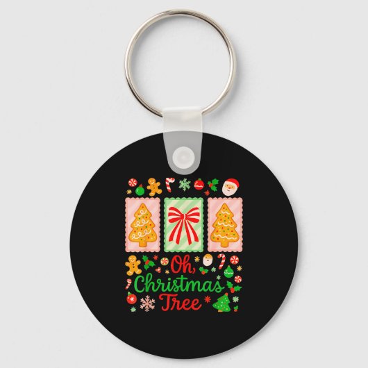 Groovy Oh Christmas Tree Cakes Debbie Becky Jen Ca Schlüsselanhänger (Vorderseite)