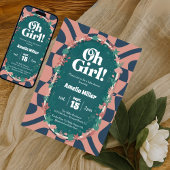Groovy Oh Girl! Under the Sea Retro Baby Shower Einladung