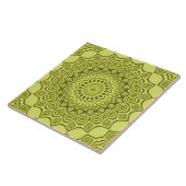 Groovy Olive Green Mandala Pattern Fliese (Seite)