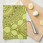 Groovy Olive Green Mandala Pattern Geschirrtuch (Viertel Falte)