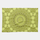 Groovy Olive Green Mandala Pattern Geschirrtuch (Horizontal)