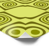 Groovy Olive Green Mandala Pattern Poster (Ecke)