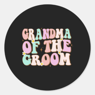 Groovy Oma des Groom-Polterabends Oma Runder Aufkleber