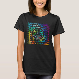 Groovy Oma Gefärbte Krawatte Friedenszeichen T-Shirt