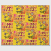 Groovy Oma in den 1970er Jahren Geschenkpapier (Flach)