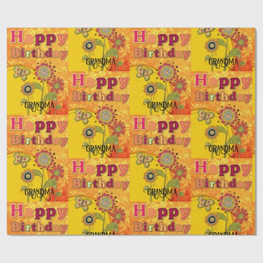 Groovy Oma in den 1970er Jahren Geschenkpapier (Flach)