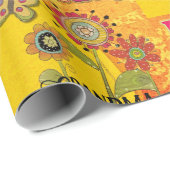 Groovy Oma in den 1970er Jahren Geschenkpapier (Rolleneckpunkt)