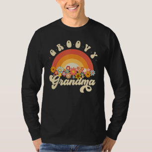 Groovy Oma Retro Regenbogen Bunte Blumen Desi T-Shirt