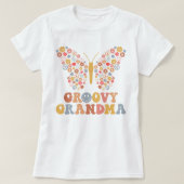 Groovy Oma T - Shirt, Groovy Butterfly T - Shirt (Design vorne)
