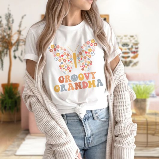 Groovy Oma T - Shirt, Groovy Butterfly T - Shirt