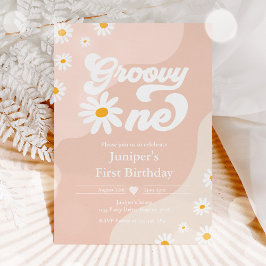 Groovy One 1. Geburtstag Party Boho Floral Daisy Einladung