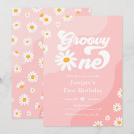 Groovy One 1. Geburtstag Party Boho Floral Daisy Einladung