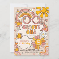 Groovy One 70er Blume Power Rainbow Birthday Party