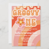 Groovy One Birthday Einladung (Vorderseite)