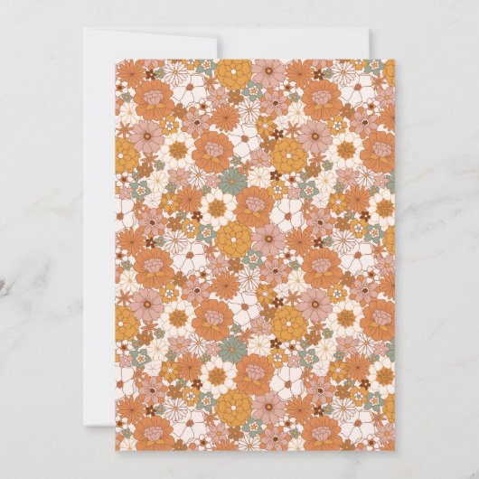 Groovy One Birthday Einladung (Rückseite)