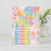 Groovy One Birthday Einladung (Stehend Vorderseite)