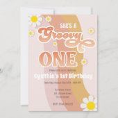 Groovy One Birthday Einladung (Vorderseite)