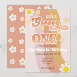 Groovy One Birthday Einladung