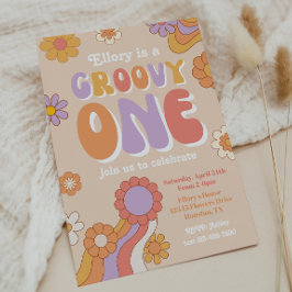 Groovy One Birthday Einladung | 70er Einladung