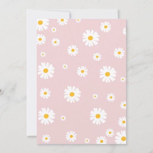 Groovy One Birthday Einladung Retro Rainbow Daisy (Rückseite)