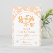 Groovy One Boho Arch 1. Geburtstag Einladung (Stehend Vorderseite)