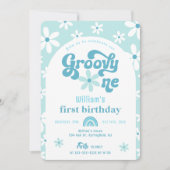 Groovy One Boho Arch 1. Geburtstag Einladung (Vorderseite)