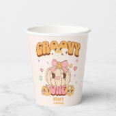 Groovy One Boho Daisy 1. Geburtstag Party Pappbecher (Rückseite)