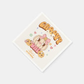 Groovy One Boho Daisy 1. Geburtstag Party Serviette (Ecke)