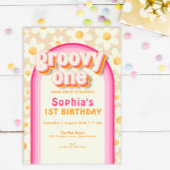 Groovy One Boho Daisy Rainbow 1st Birthday Invitat Einladung