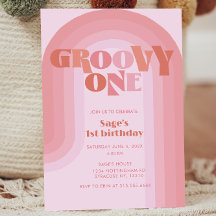 Groovy One Boho Rainbow 1. Geburtstag Einladung