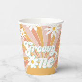Groovy One Boho Retro Daisy Sunshine Floral Pappbecher (Links)