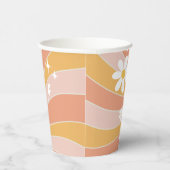 Groovy One Boho Retro Daisy Sunshine Floral Pappbecher (Rechts)