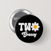 Groovy ONE Daisy 1. Geburtstag Button (Vorne & Hinten)