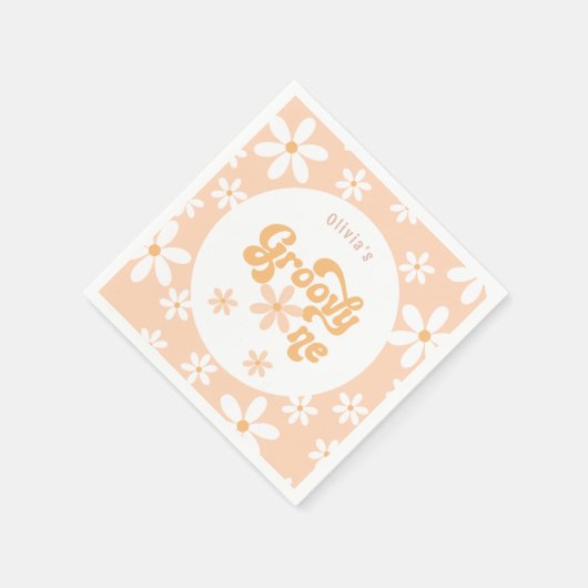 Groovy One Daisy 1. Geburtstag Serviette (Ecke)