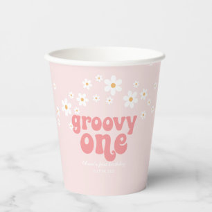 Groovy One Daisy Boho erster Geburtstag Papierbech Pappbecher