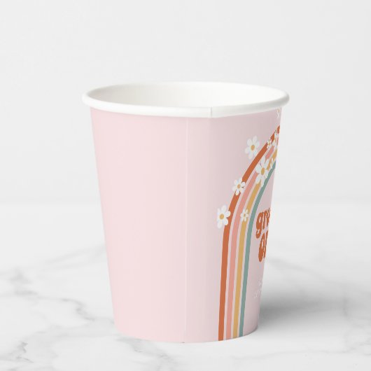 Groovy One daisy hippie Regenbogen erster Geburtst Pappbecher (Rechts)