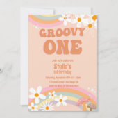 Groovy One Daisy Party Invitation (Vorderseite)