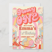 Groovy One Einladung zum ersten Geburtstag (Vorderseite)